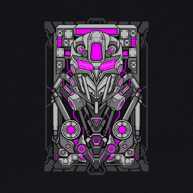 Mecha robot head shield card design by eleazarion